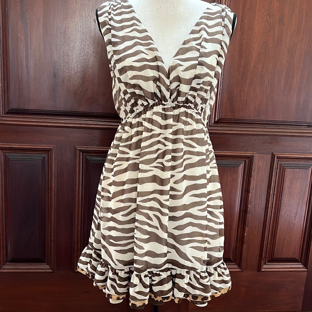 LaRok Flirty Animal Print Mini Dress - size Small